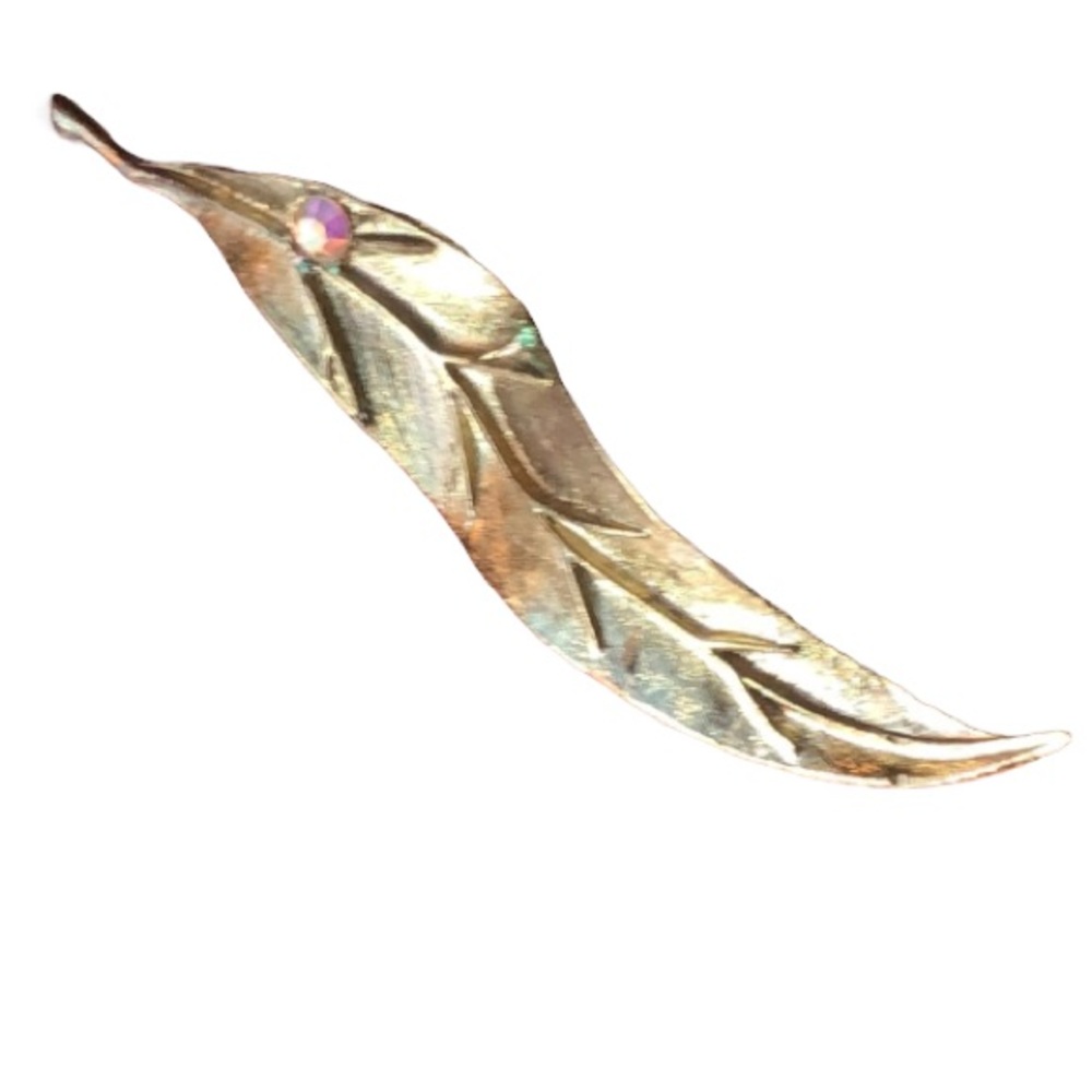 Vintage feather pin brooch